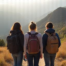 Group of friends traveling together